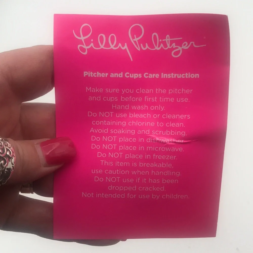 NWT Lilly Pulitzer Boatylicious‎ Pitcher & 4 Glasses Set